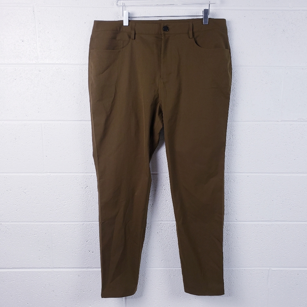 Lululemon Men’s 36 ABC Slim-Fit 5 Pocket Pant Bonded Twill Deep‎ Artifact Brown